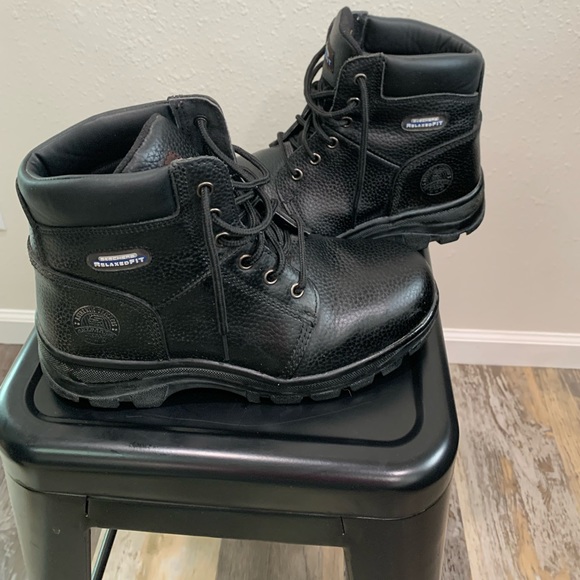 🚫SOLD🚫Women’s Skechers | Workshire Peril Steel Toe Boots sz 8.5 - Picture 1 of 8